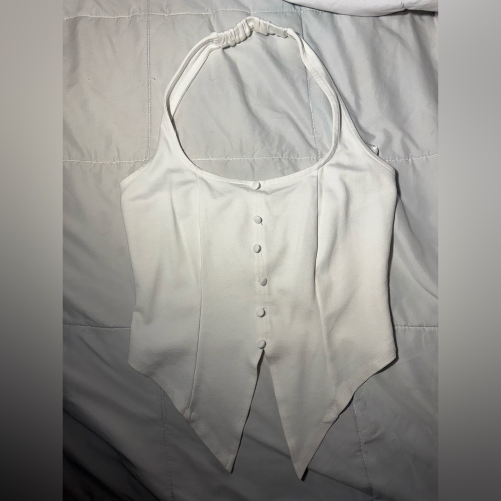 White Halter Top